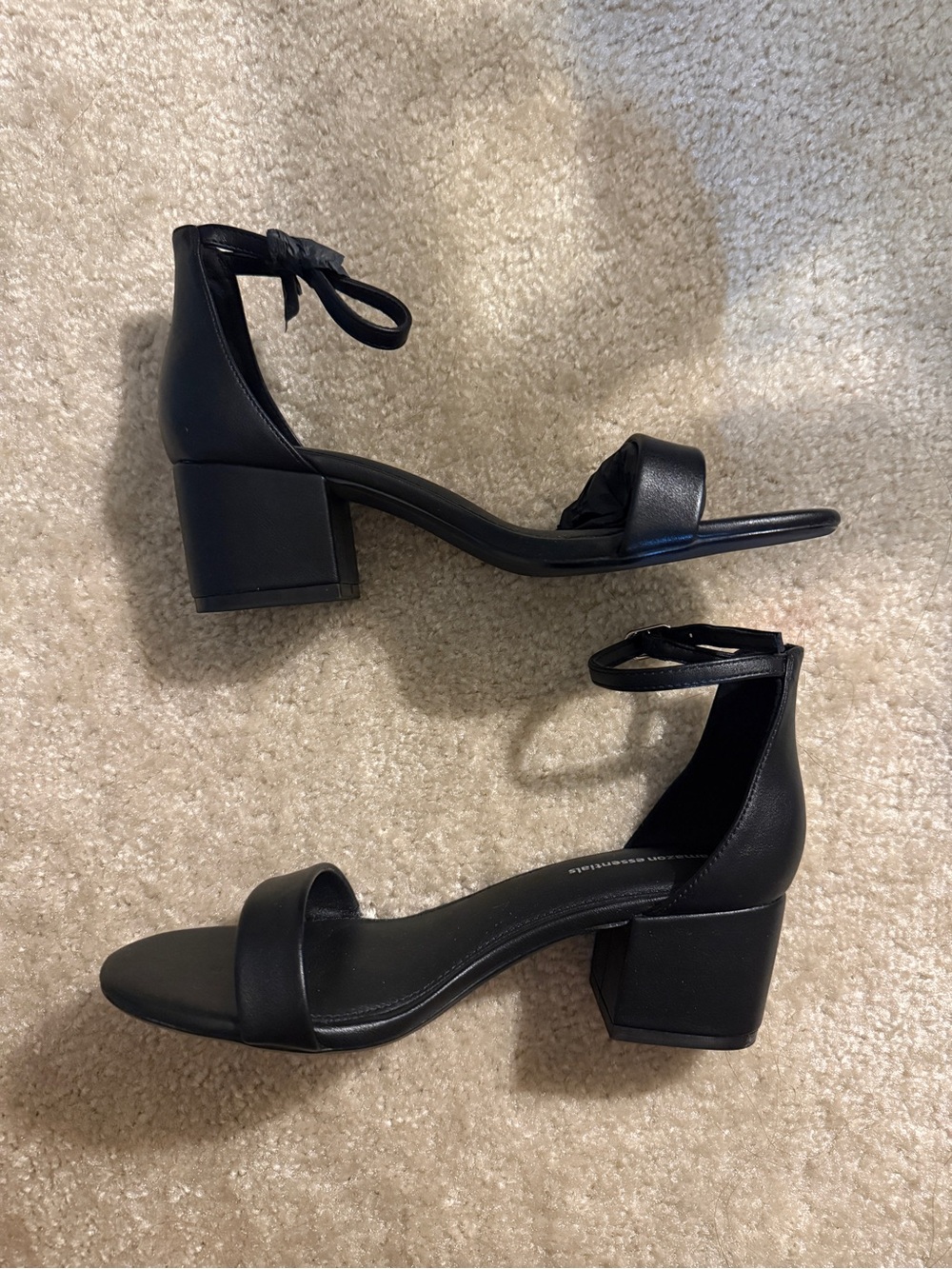 Amazon Essentials Black Ankle-Tie Block Heel Sandals